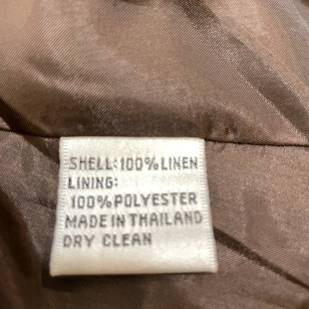 Talbots Irish Linen Dress Size 10 Brown Sleeveless Fully Lined Fit Flare Vintage
